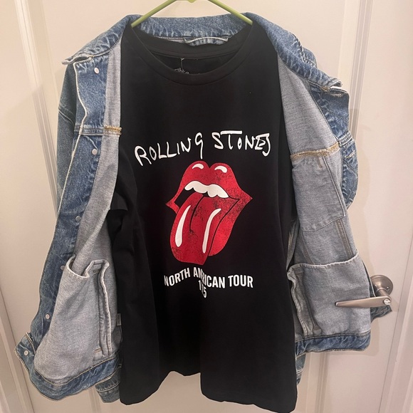 Pre-owned Playboy Bunny Logo Demin Blue Jacket & A XL Rolling Stone T-Shirt - Picture 4 of 16